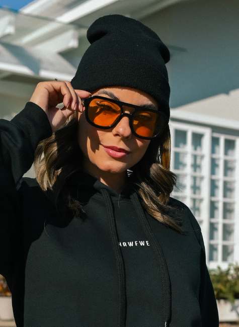 casaco moletom com capuz preto mini hawewe 5