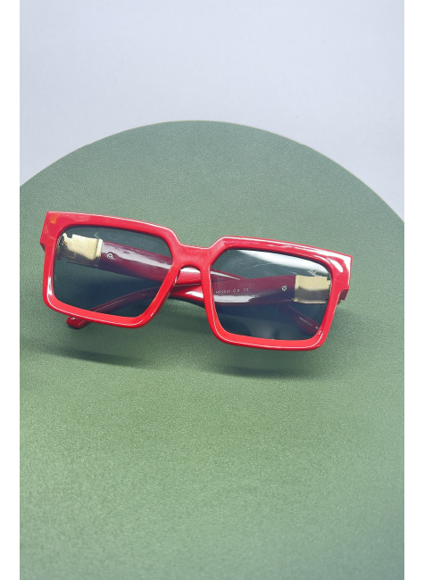 oculos de sol quadrado mascara vermelho unissex hawewe 20