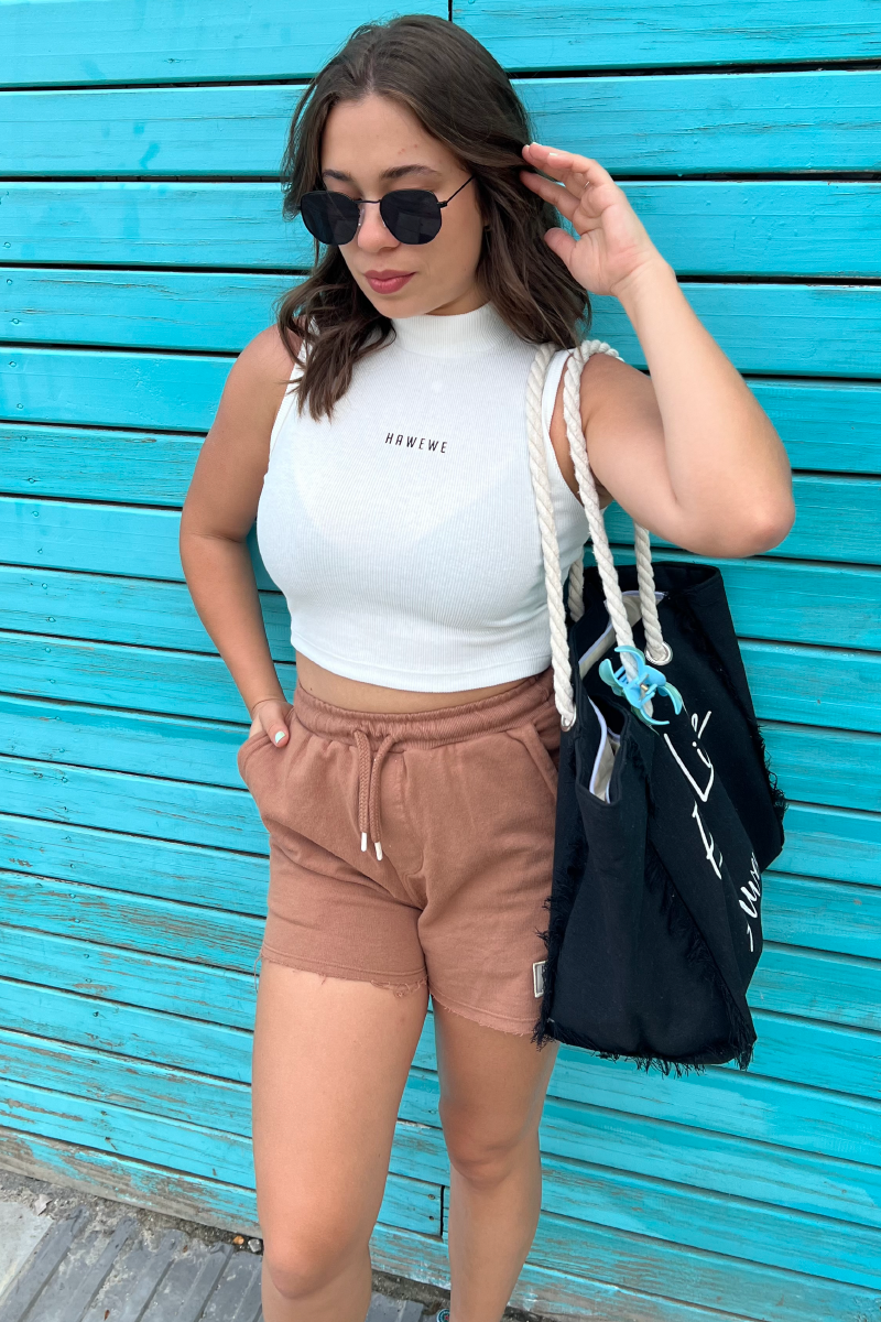 CROPPED REGATA GOLA ALTA OFF WHITE HAWEWE