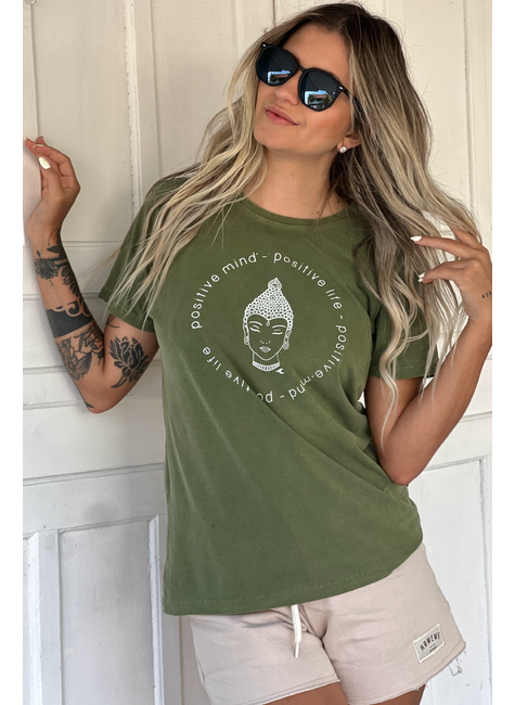 camiseta verde estonada positive mind hawewe 2