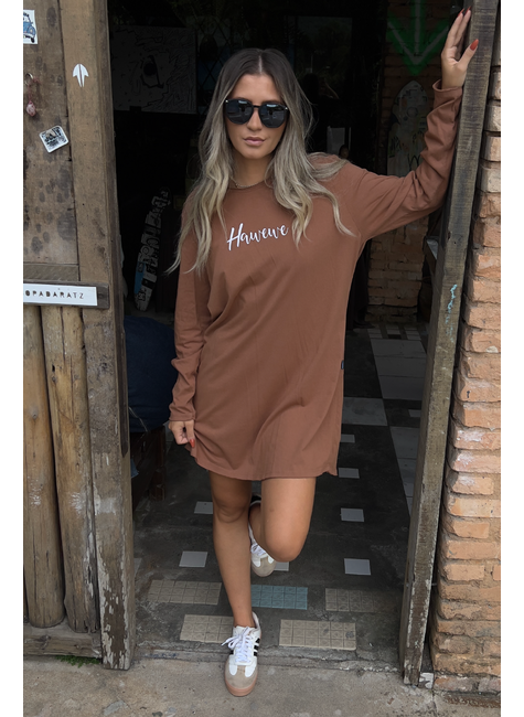 vestido malha ml marrom hawewe 2