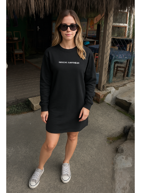 vestido manga longa moletinho preto hawewe 1